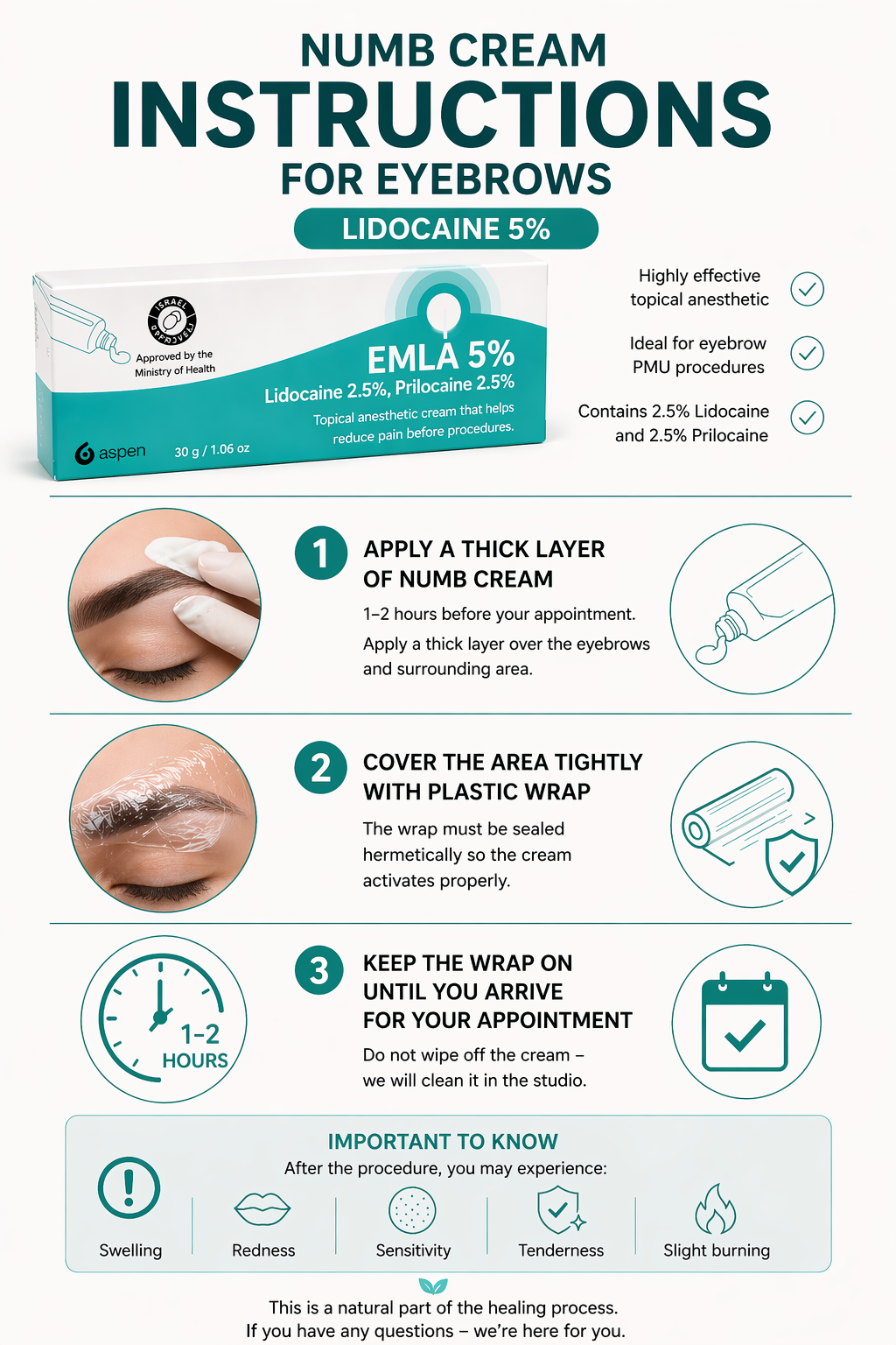 instruction numb cream